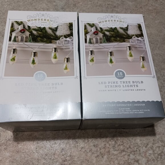 2 wondershop led pine tree bulb Christmas lights - Picture 1 of 3